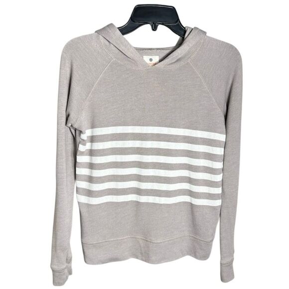 Sundry Pullover Hoodie Grey Stripes Soft Knit Size 0 - Picture 2 of 13